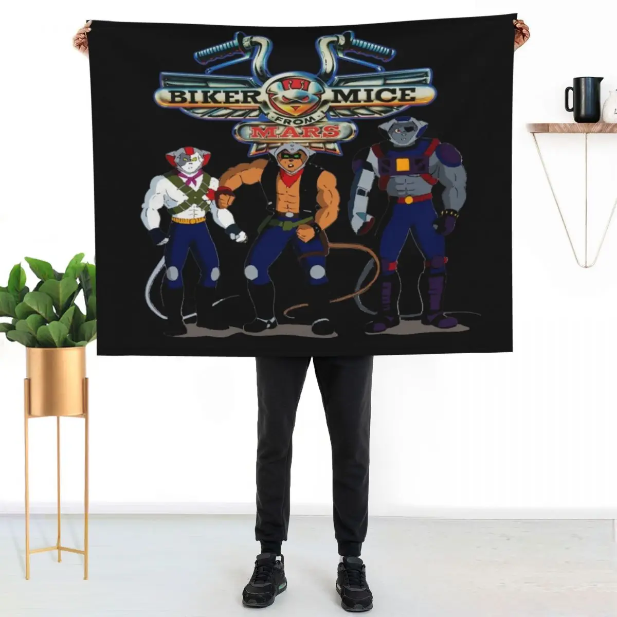Biker Mice From Mars - Retro Children's TV Cartoon Throw Blanket Furry Custom Summer Travel Blankets