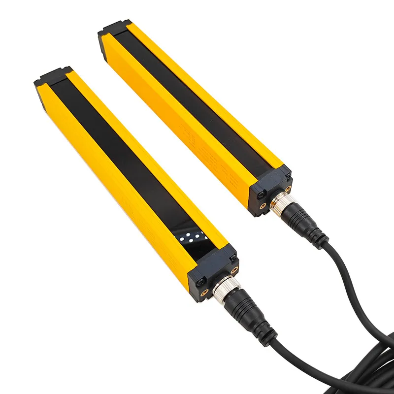 Industrial Safety Light Curtain Sensor 20mm/40mm Pitch Area Protection Infrared Grating Barrier with NPN/PNP Output 12-24V DC