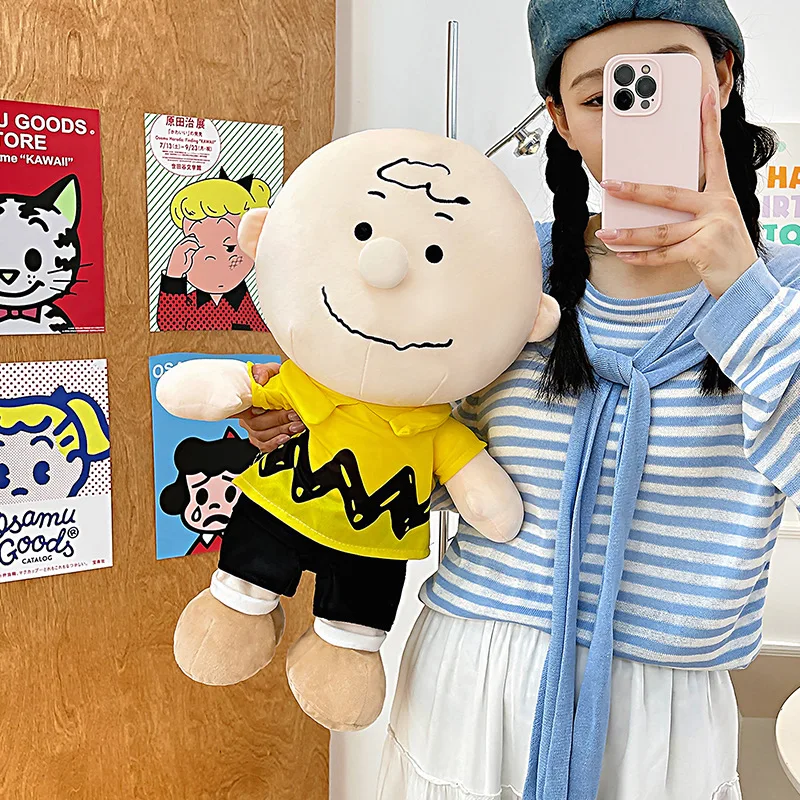 

Плюшевая игрушка Снупи Чарли Браун 40-80 см, мультяшная, по мотивам PEANUTS, аниме-подушка, милый подарок на день рождения и Рождество для детей