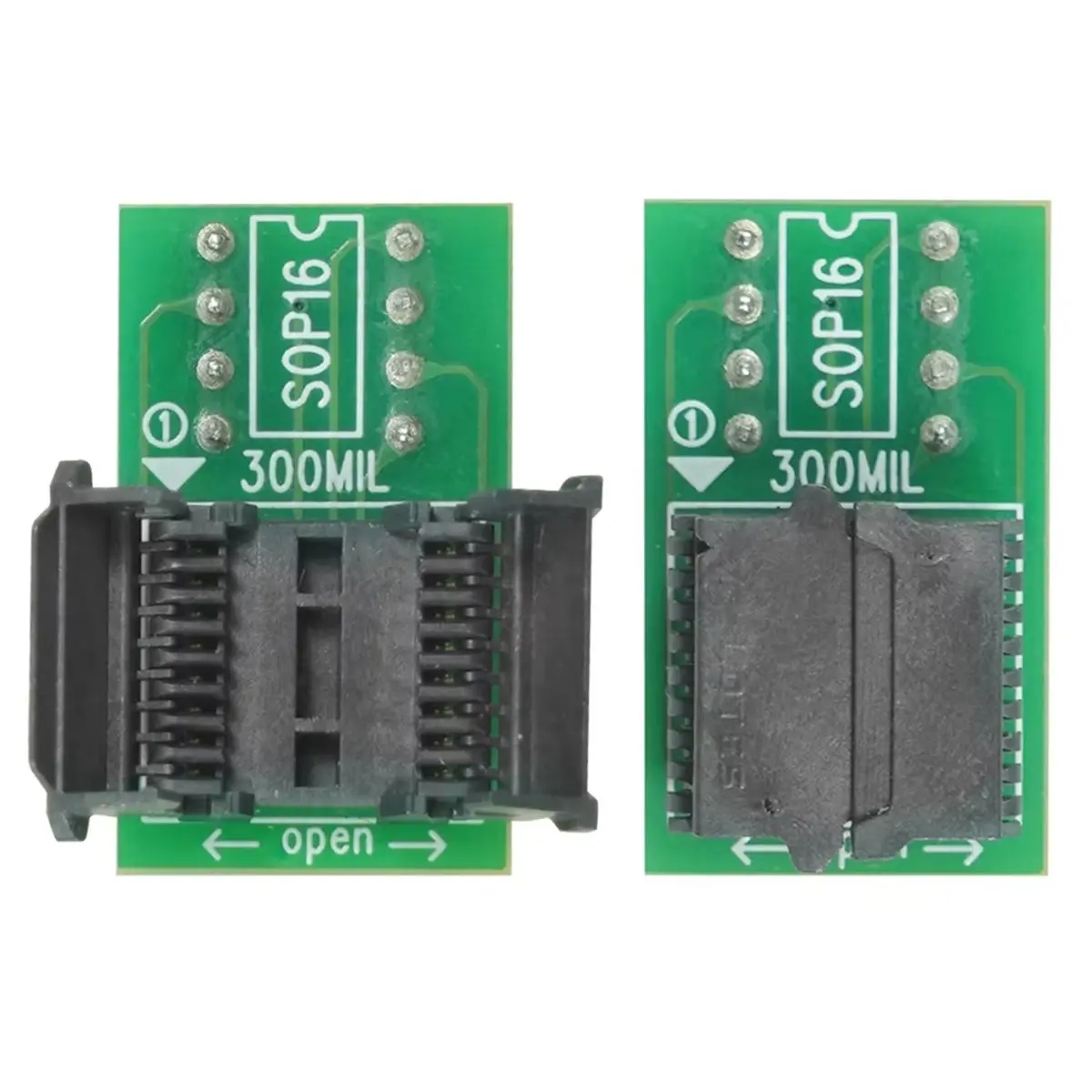 update. SOP16 Wide 300mil Burn-in Socket SOP16 300mil Flip Cover Socket 25 Series BIOS Socket SPI Testing SMD