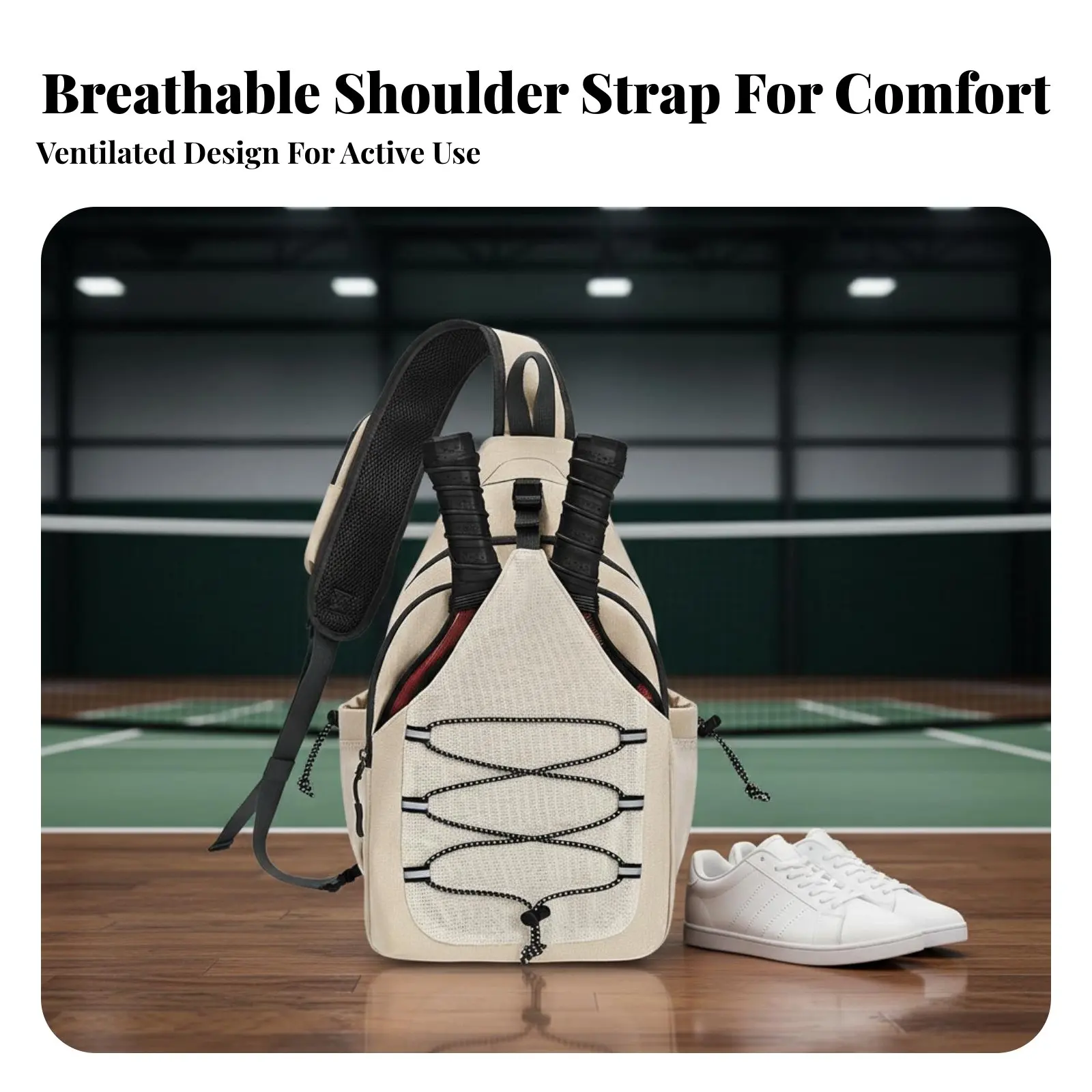 

Pickleball Crossbody Bag Large Capacity Pickleball Equipment Bag Single Shoulder Athletic Bag Multifunctional for Travel, Gym