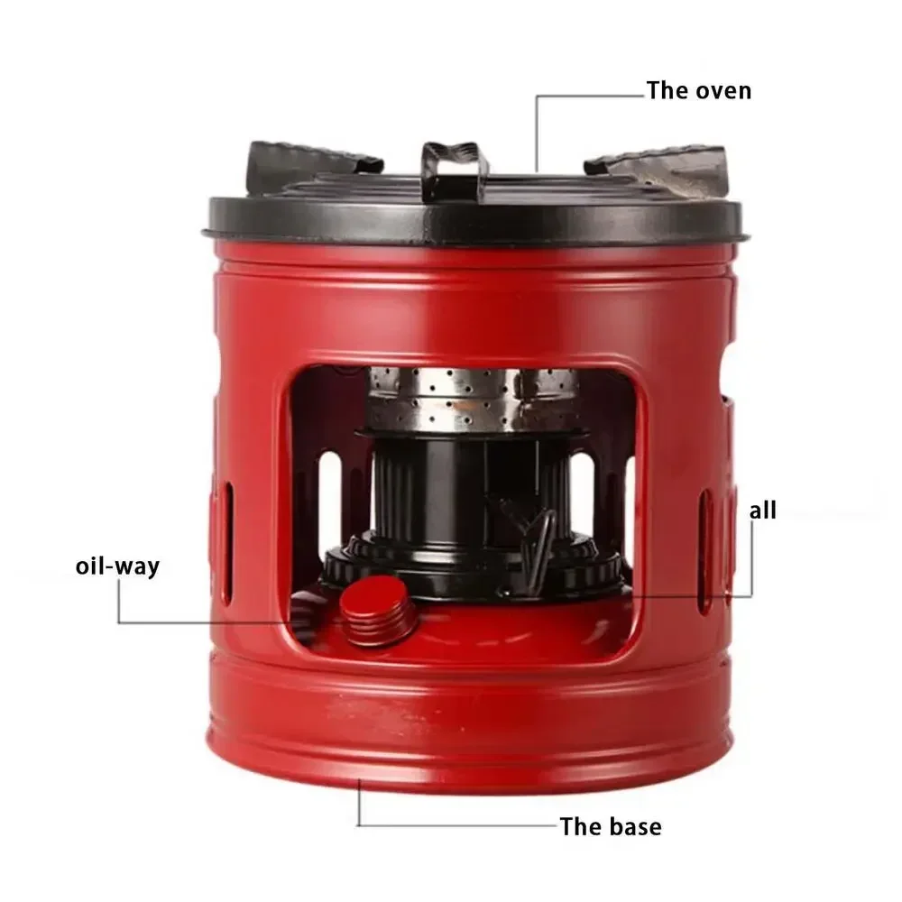 Großer 15-Liter-Kraftstoffkocher mit 10 Dochten, tragbarer Campingkocher aus Eisen, für Outdoor-Kochen, Picknick, Wandern und Überlebensausrüstung – Detail 8