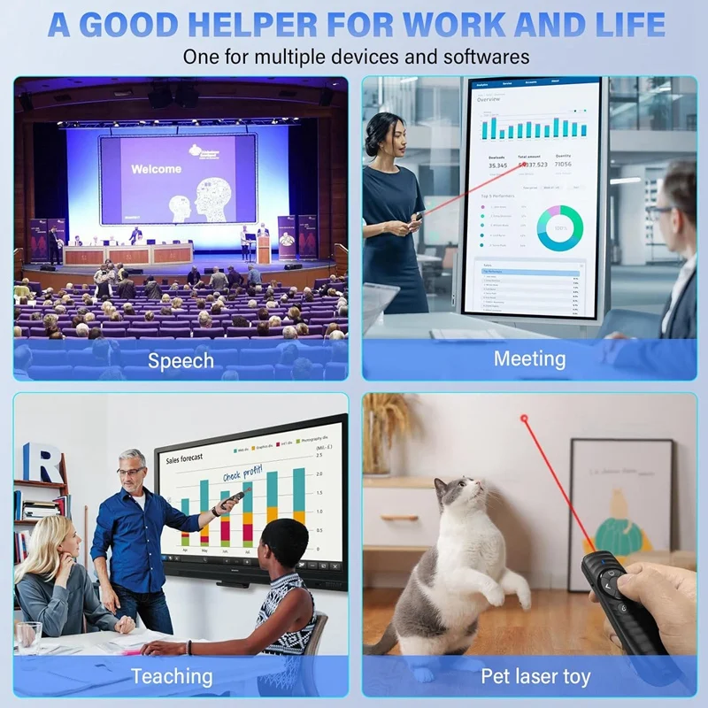 Presentatie Clicker PPT Remote Rode Laser Pointer Zwart Geschikt voor pc/laptop, kantoor