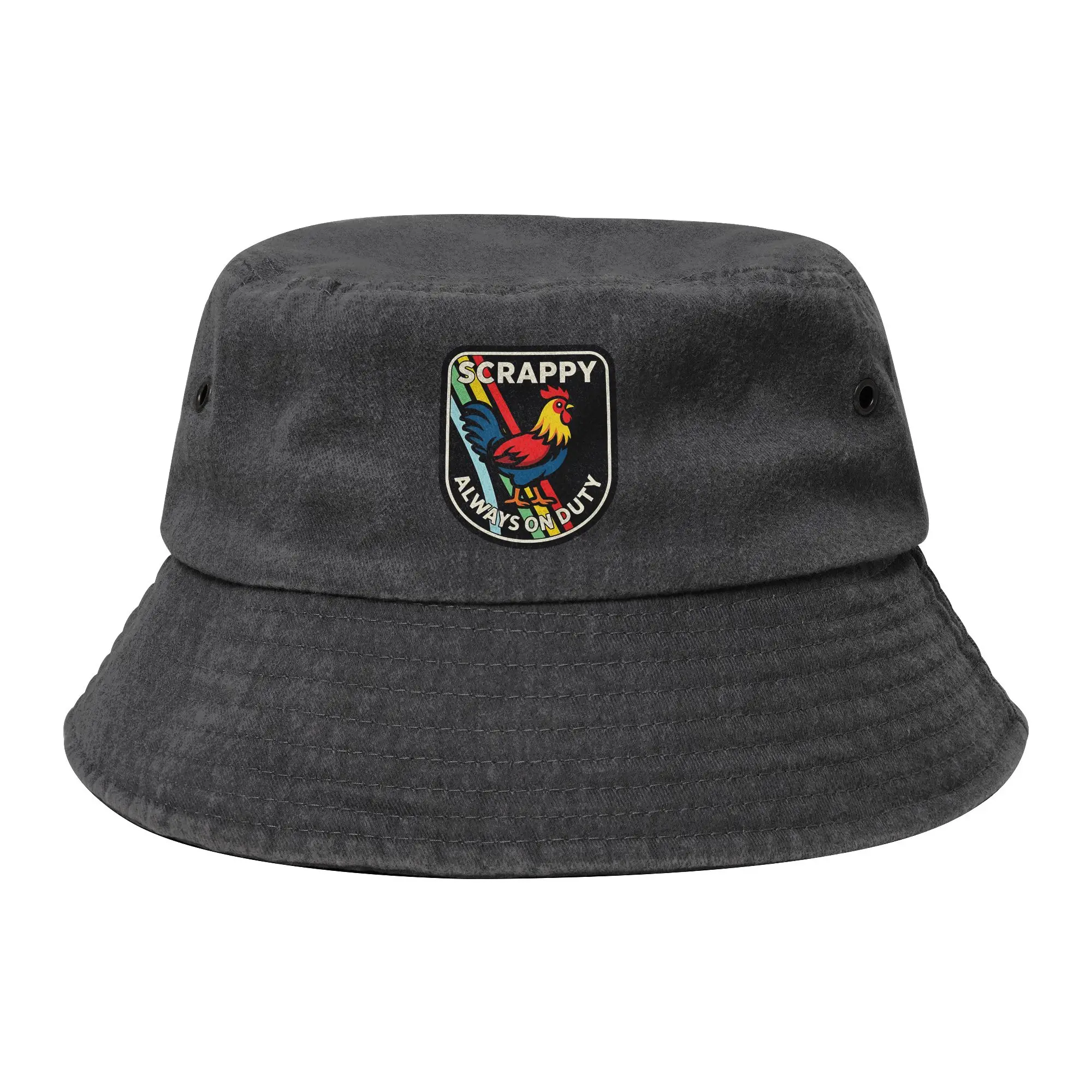 Travel Scrappy Rooster  ARC Raiders Bucket Hats Men Women Distressed Denim Sun Hat  Bob Hat Fisherman Hats