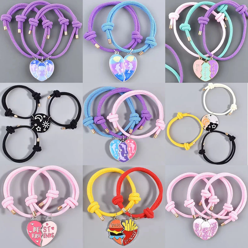 2/3 قطعة سوار خياطة جميلة قلادة مغناطيسية BFF الصداقة اليدوية نسج مجوهرات اكسسوارات هدايا للأطفال النساء 2025 #1