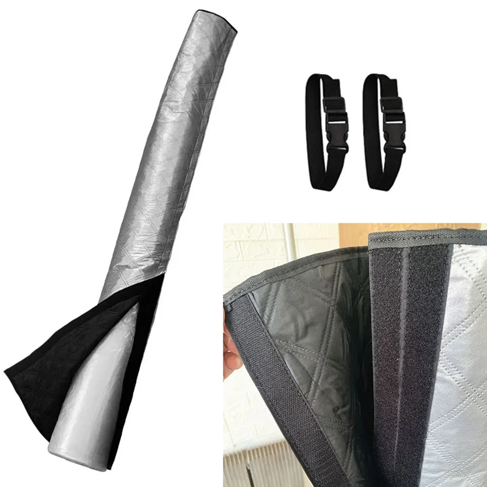 150cm Silver Polyester AC Hose Insulation Sleeve Cover With 2 Straps For Air Conditioner Duct Heat Loss Prevention Tool