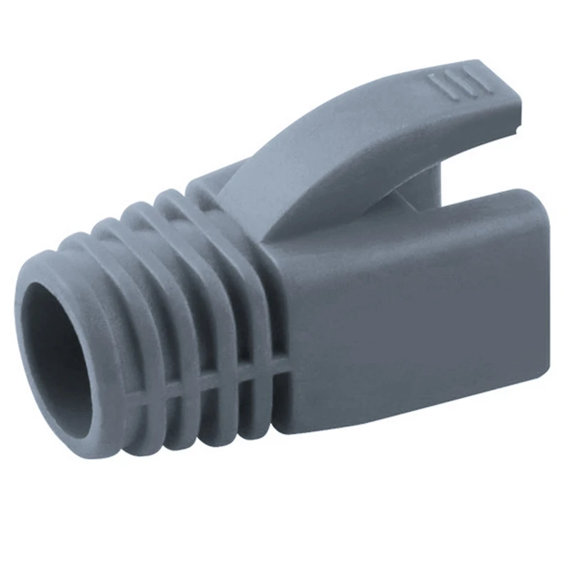 Rede Ethernet Cable Connector, Cap, RJ45, Caps CAT7, Cor cinza, RJ45, Cat 7 Plug, R Botas Bainha, 7 milímetros