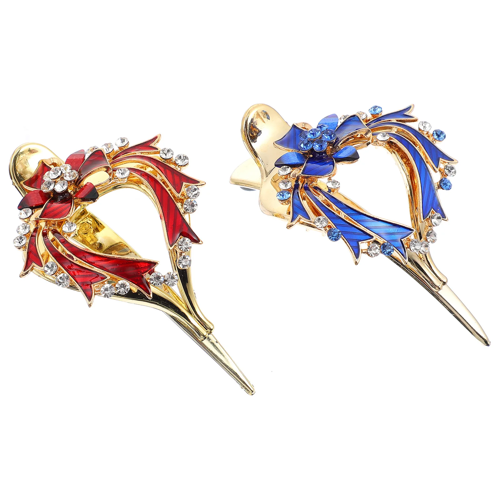 

2Pcs Premium Diamond Hairpins Xmas Hair Decorations Christmas Wedding Party Hair Clips Headdress Diamond Hairpins