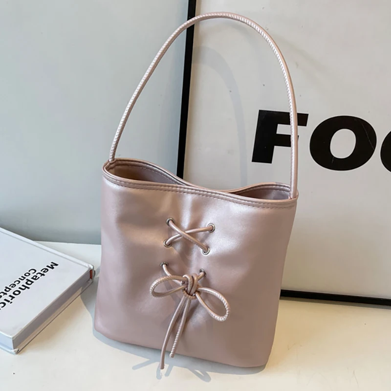 Richme Fashion Women Handbags 2024 New Sweet Girls Bucket Shoulder Bags Elegant Daily Luxury Designer Drawstring Bolso Mujer