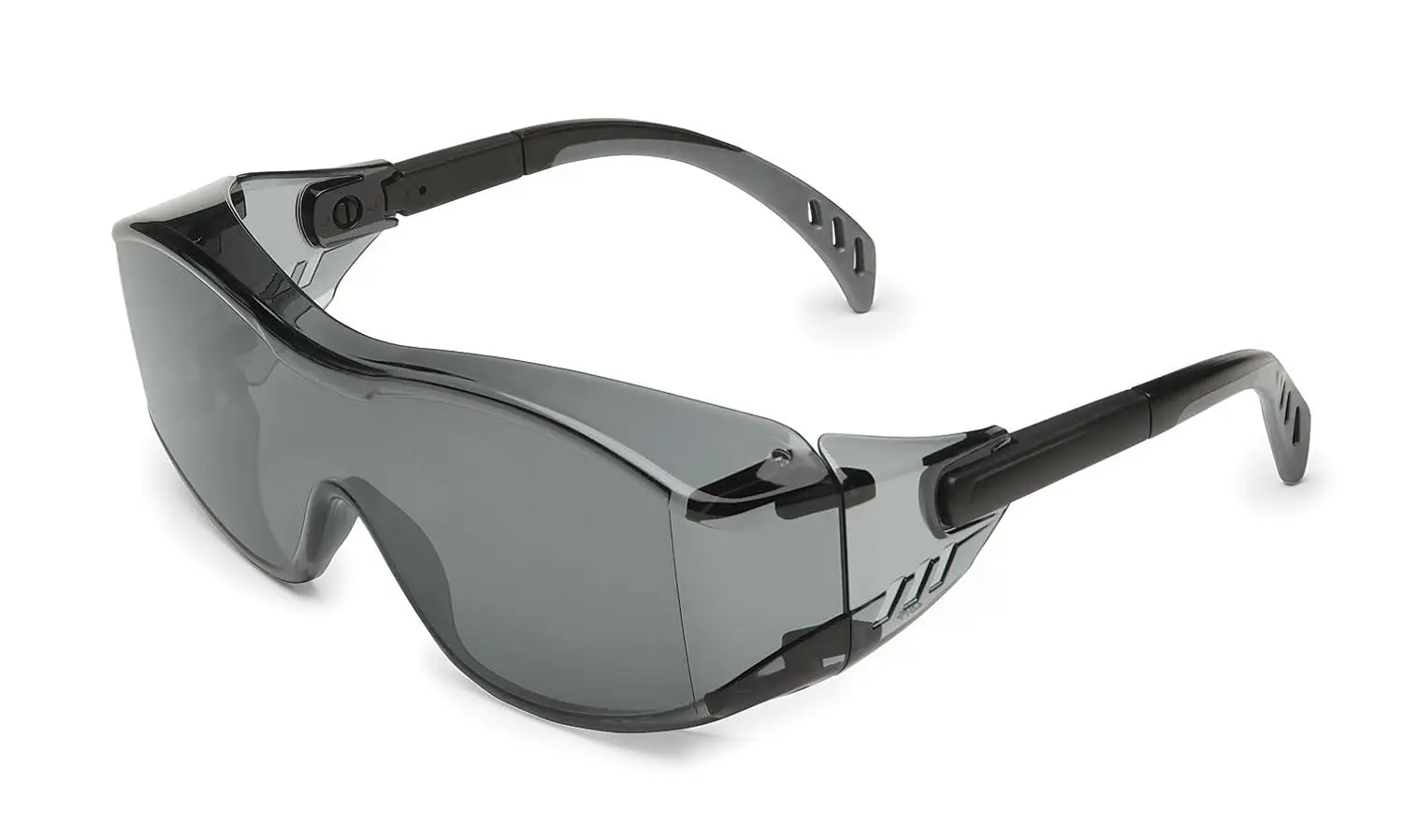 

Over-The-Glass Safety Glasses with Gray Lens and Black Temple - Protective Eye Wear for Work