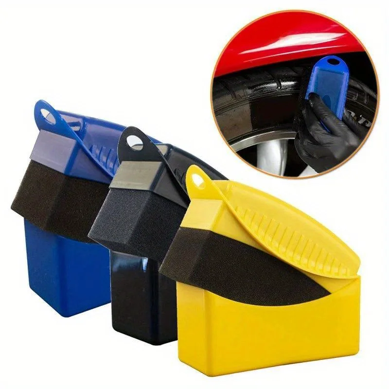 Car Wheel Polishing Waxing Sponge Brush ABS Plastics Washing Cleaning Tire Contour Dressing Applicator Pads Detail Accessories