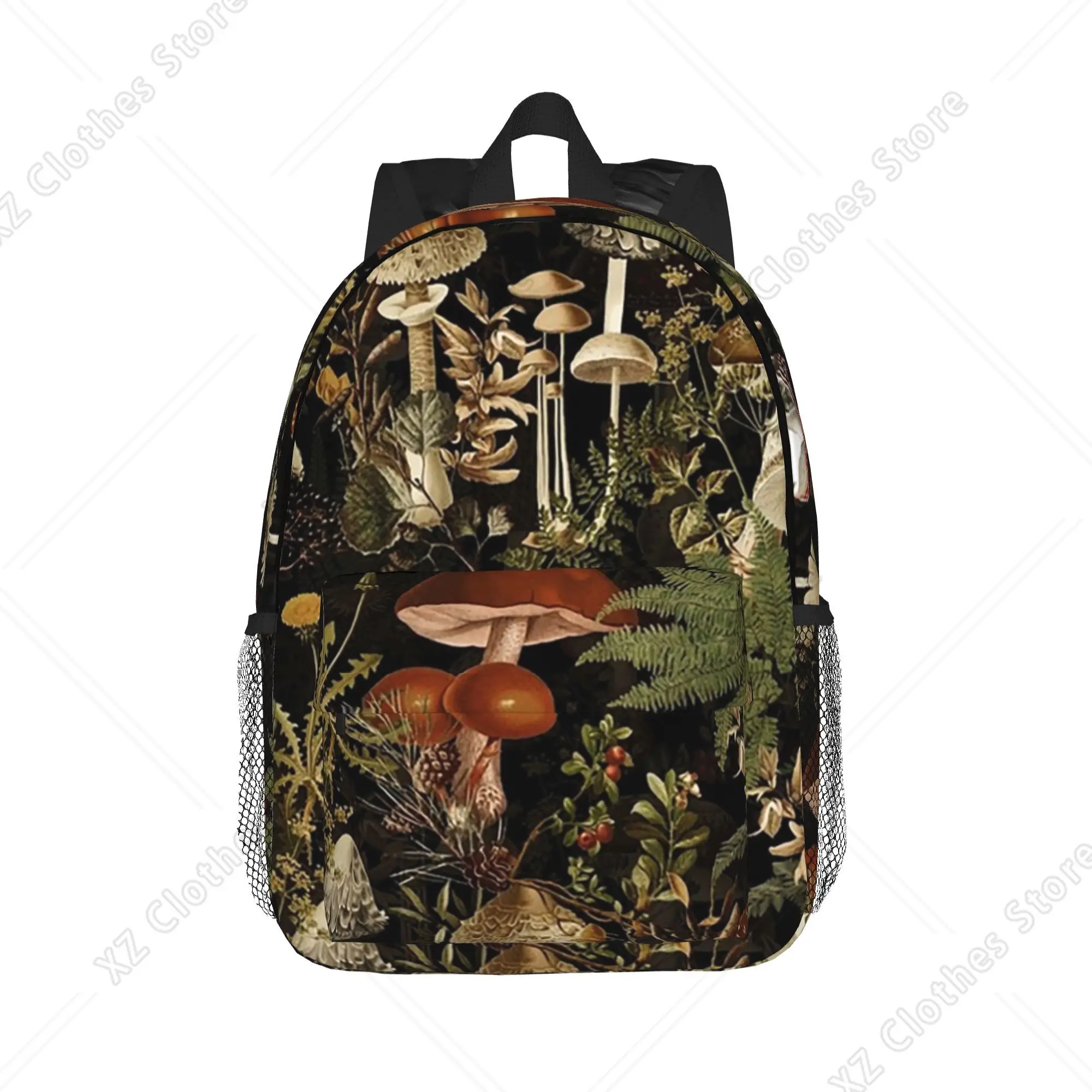 Midnight Mushrooms Forest Botanical Night Garden Backpack Hot Sale Daypack BookBag Shoulder Bags for Men Women School Bag