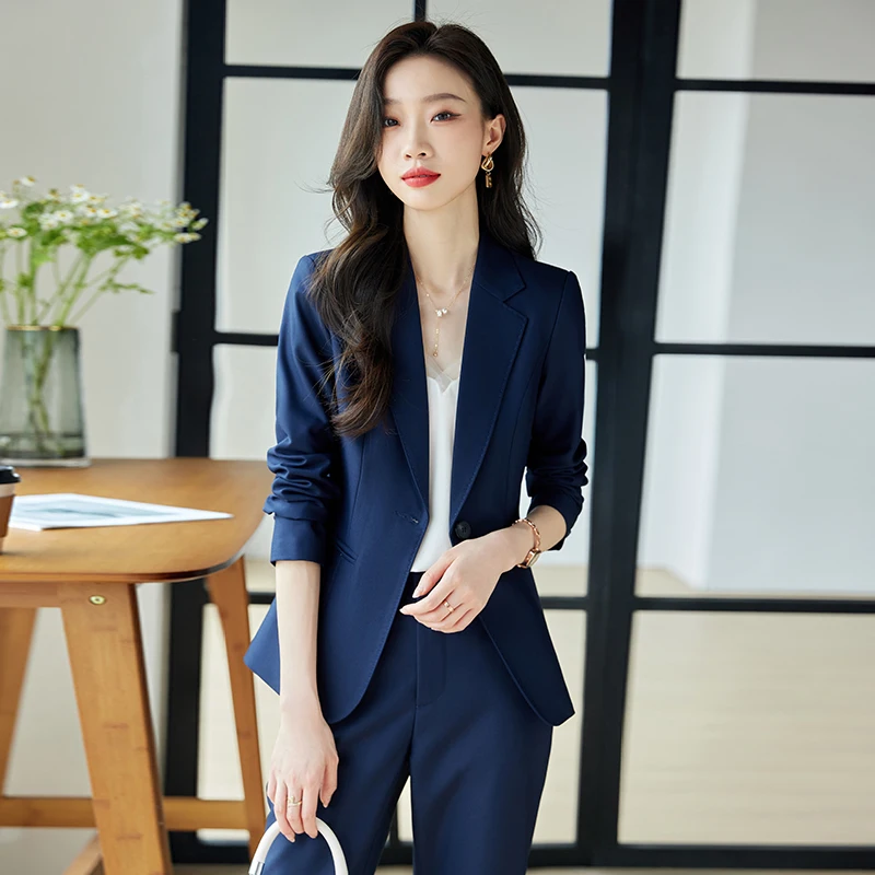 Newest 2024 Designer Suit Set Women's Slim Single Button Blazer Pants Suitr High Quality Office Fashion Blazer Korean