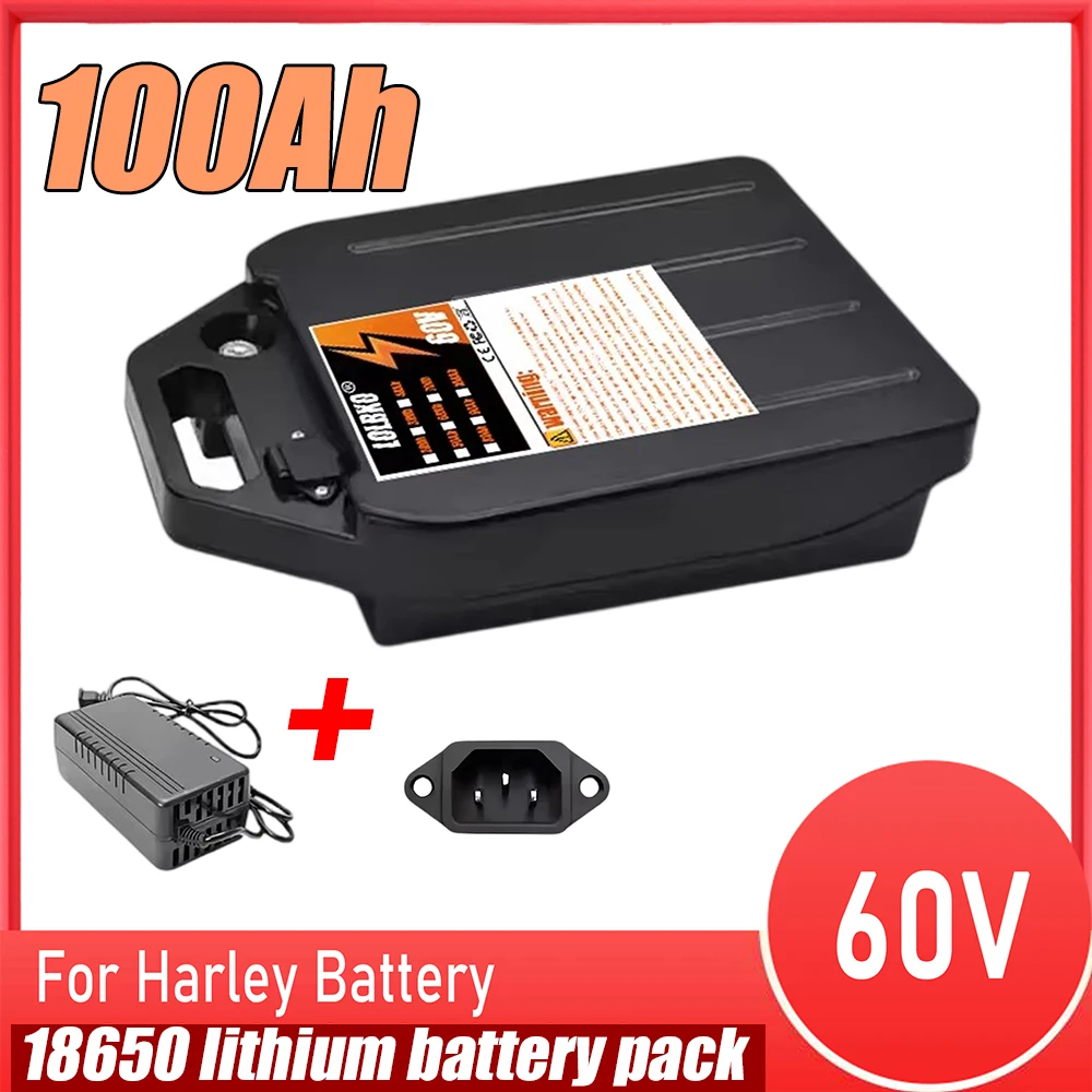 For Harley Citycoco 60V 20Ah-100Ah Lithium Battery 18650 Waterproof Electric Motorcycle Suitable for City Coco Electric Scooter