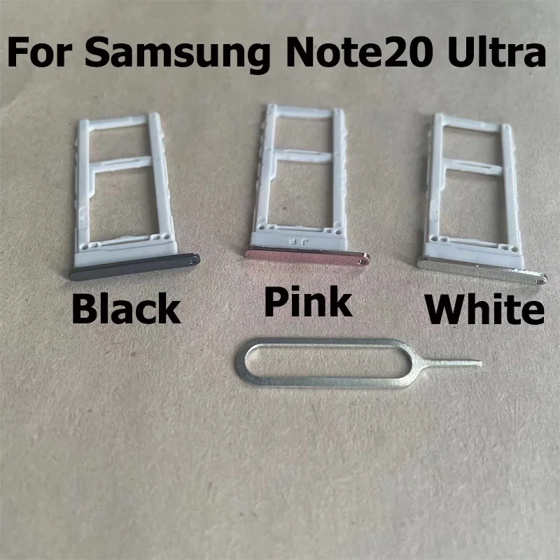 SIM Card Tray For Samsung Galaxy Note20 Note 20 Ultra SD Card Reader Slot Socket Connector Dual SIM Replacement