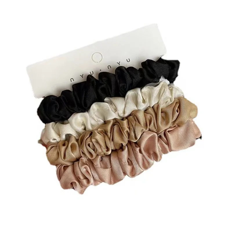 4PCS Ponytail Holder Elastic Hair Bands Satin Scrunchies Set Hair Tie