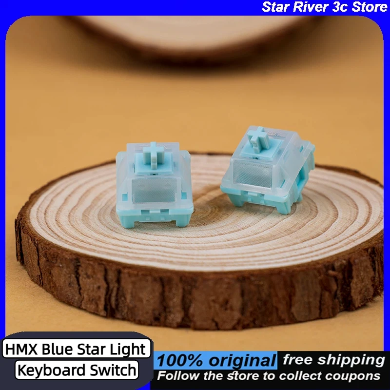 HMX Blue Star Light Keyboard Switch Silent Tactile Switch POM Shaft PC Upper Cover PACC Bottom Cover Mice&Keyboards Accessories