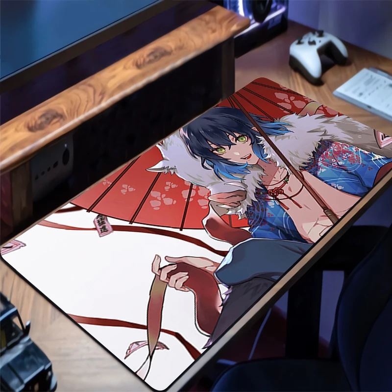 لوحة الماوس D-demon Slayer Inosuke تصميم غير قابل للانزلاق حصيرة مكتبية ملحقات الألعاب حواف مخيطة للمنزل ولعبة للوحة ماوس الألعاب