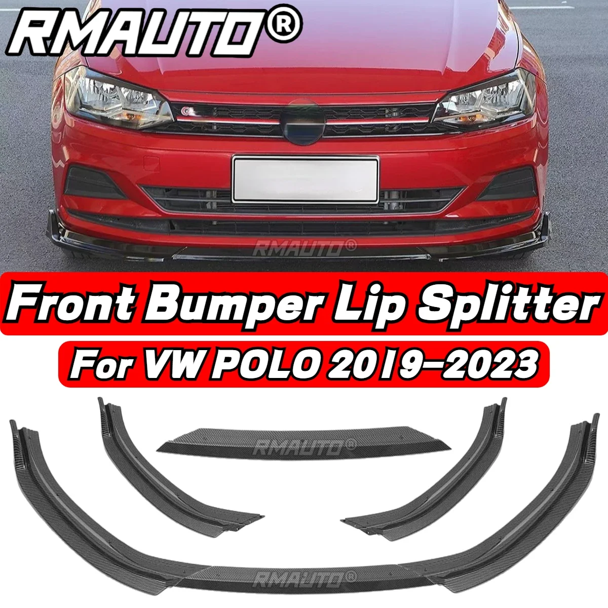 

POLO MK8 Lip Carbon Fiber Car Front Bumper Diffuser Splitter Rear Spoiler Body Kit For Volkswagen VW POLO MK6 MK7 MK8 2009-2023