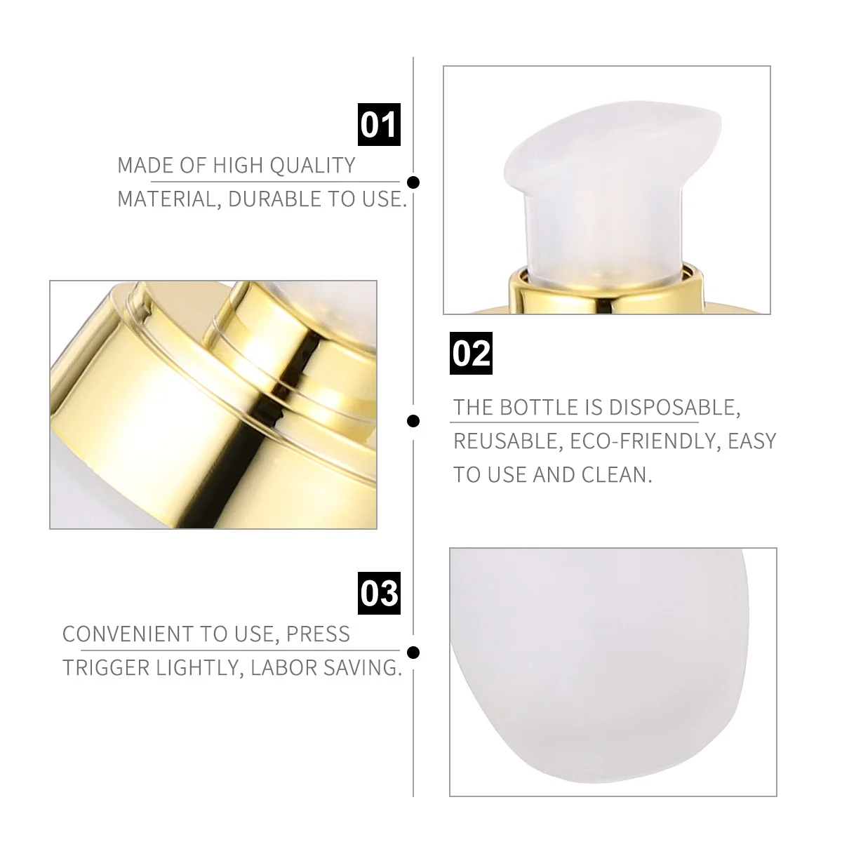 

3Pcs Reusable Pump Bottles Durable Storage Holders for Shampoo Body Wash Body Lotion Kitchen Bathroom Travel Storage