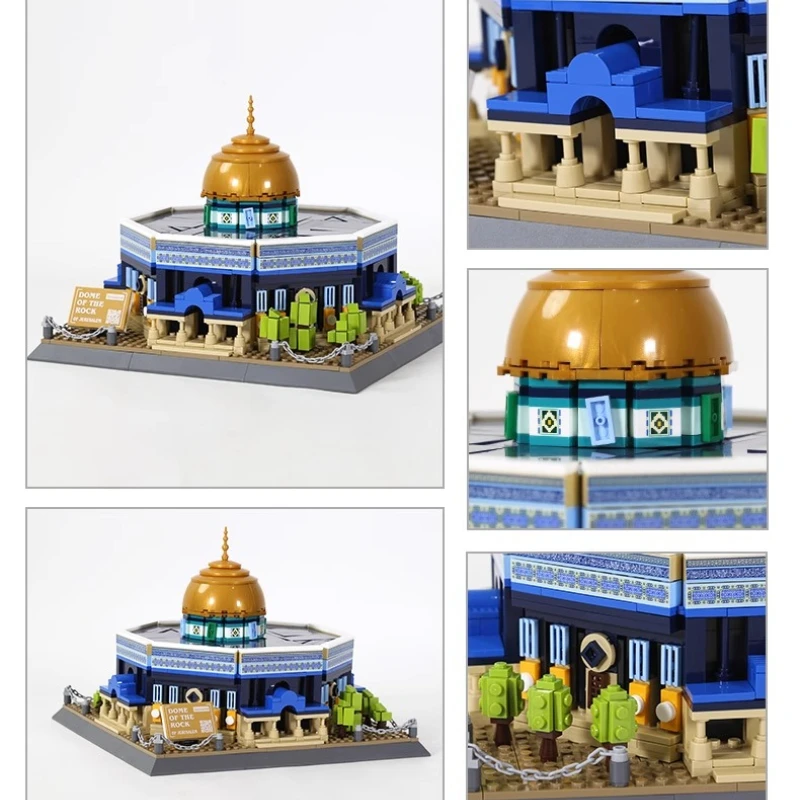 SEMBO – blocs de construction dôme de la mosquée roche, modèle d'assemblage créatif, jouets éducatifs de construction de ville, ornements de bureau, cadeaux