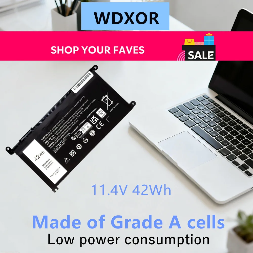 Laptop Battery For Dell Inspiron 17 5765 5767 5770 5775(P35E) WDXOR P66F P69G P74G P70F For Latitude 3180 3189 3390