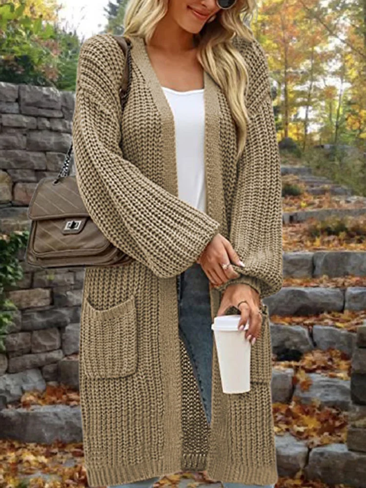 Miyouj Autumn Winter Vintage Full Sleeve Loose Warm Knitwear Female Outwear Long Sweaters Cardigan Women‘s Casual Sweater Coats