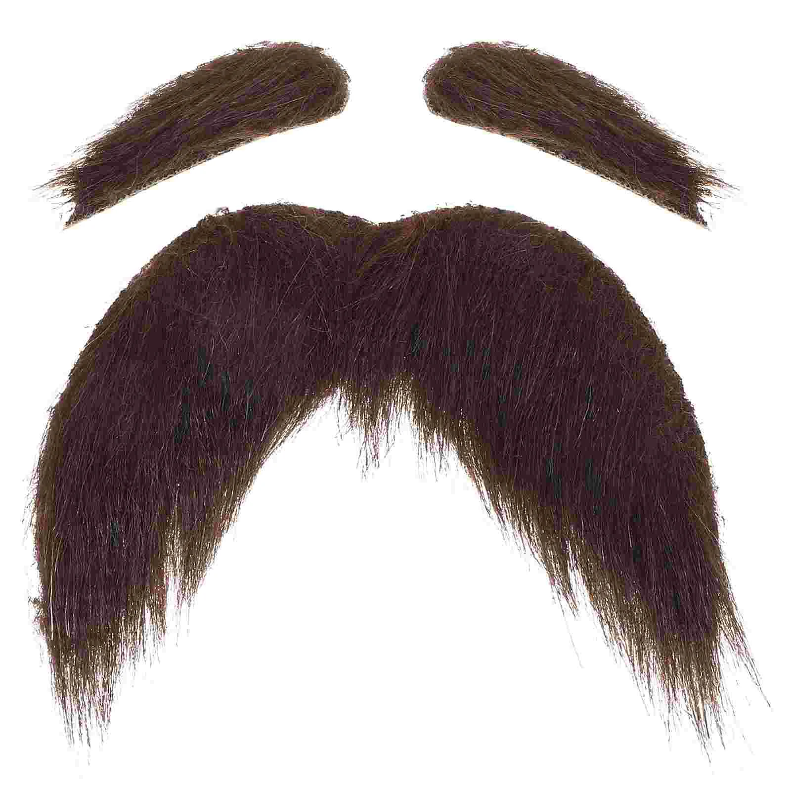 Self-adhesive Beard and Eyebrows Old Man Mustache Kit Fake Beards Costume Adult False Headbands