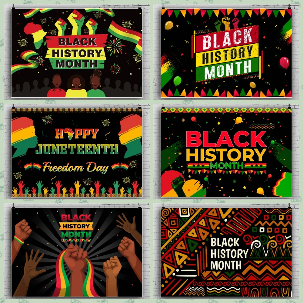 Black History Month Background for Photography Black People Festival Party Backdrop Adult Portrait Photo Studio Photocall Props