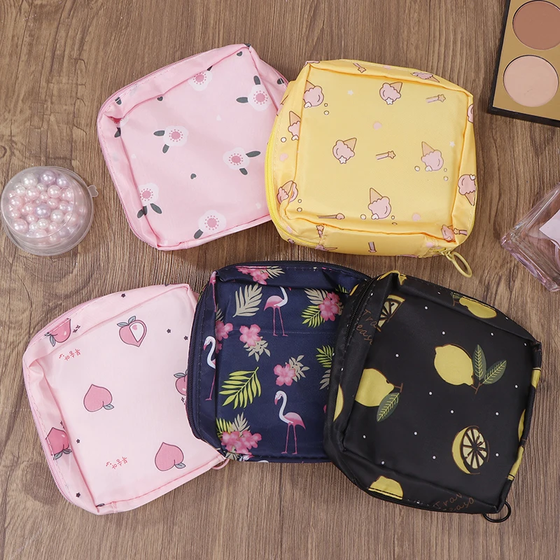

Cute Cartoon Sanitary Pad Storage Bag For Girls Menstrual Period Portable Aunt Bag Sanitary Napkin Organiser Bag