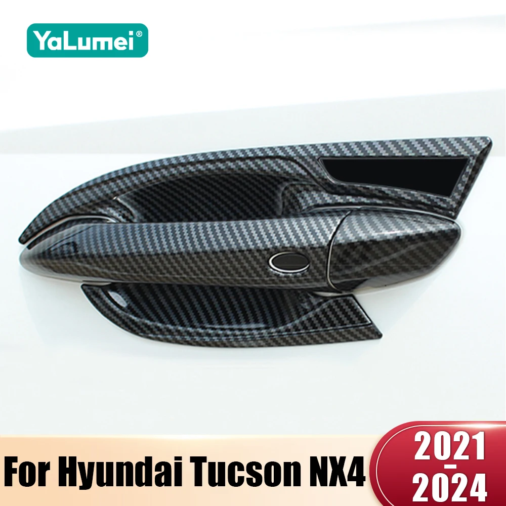 For Hyundai Tucson NX4 2021 2022 2023 2024 Hybrid N Line ABS Car Door Handle Bowl Cover Trim Stickers Decoration Accessories
