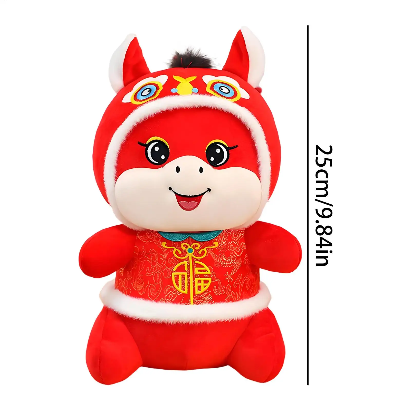 Neujahr Pferd Plüsch Puppe Cartoon Chinesisches Sternzeichen Pony Pferd Jahr Glück Maskottchen Plüsch Spielzeug Frühling Festival Dekoration Geschenke 2026