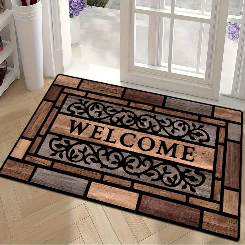 

1pc Floral & Letter Graphic Door Mat Doormat Carpets Rug Carpet Bath Kitchen Garden Anti-Slip Small Home Kitchen Welcome Mats