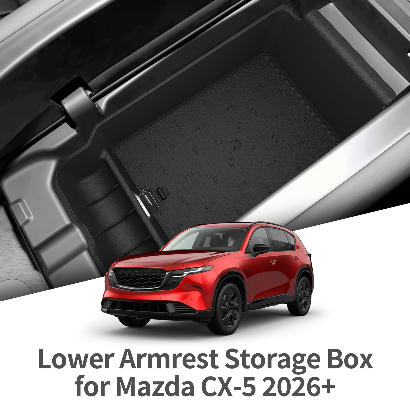 LUCKEASY für Mazda CX-5 2026 Auto-Aufbewahrungsbox Innenraum-Zubehör Mittelkonsole Armlehnen-Organizer Ordnungsbox Ablagefach – Detail 10