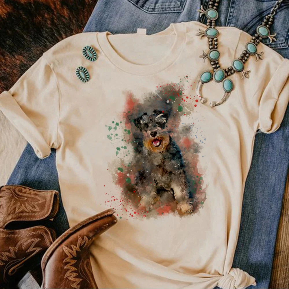 Schnauzer Tee donna anime t-shirt donna streetwear manga vestiti divertenti