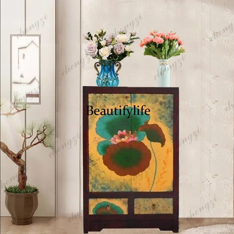 A178   Solid wood simple multi-layer shoe cabinet Chinese home, storage cabinet entrance foyer locker