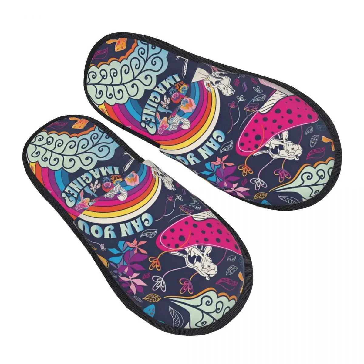 

Custom Alice In Wonderland Comfy Scuff Memory Foam Slippers Women Cartoons Bedroom House Shoes