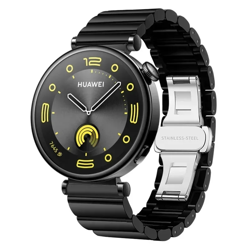 18mm Ceramic+Metal Strap for Huawei Watch GT5 Pro 42mm/GT5 41mm Replaceable Bracelet for Huawei Watch GT4 41mm Sport Watchband