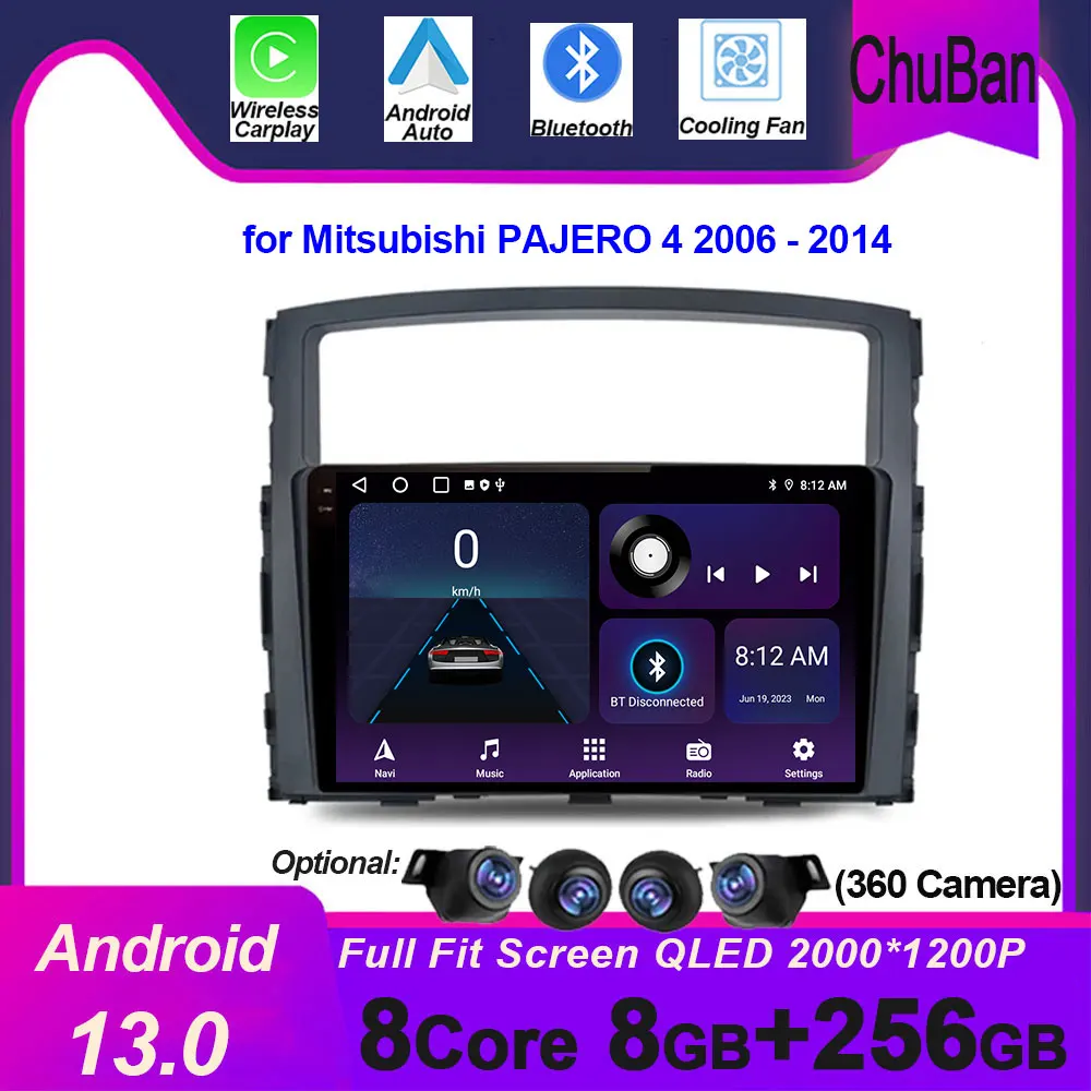 

Wireless CarPlay for Mitsubishi PAJERO 4 2006 - 2014 Android 13 Auto Radio Wifi Car Multimedia Navigation Screen Mirror Link