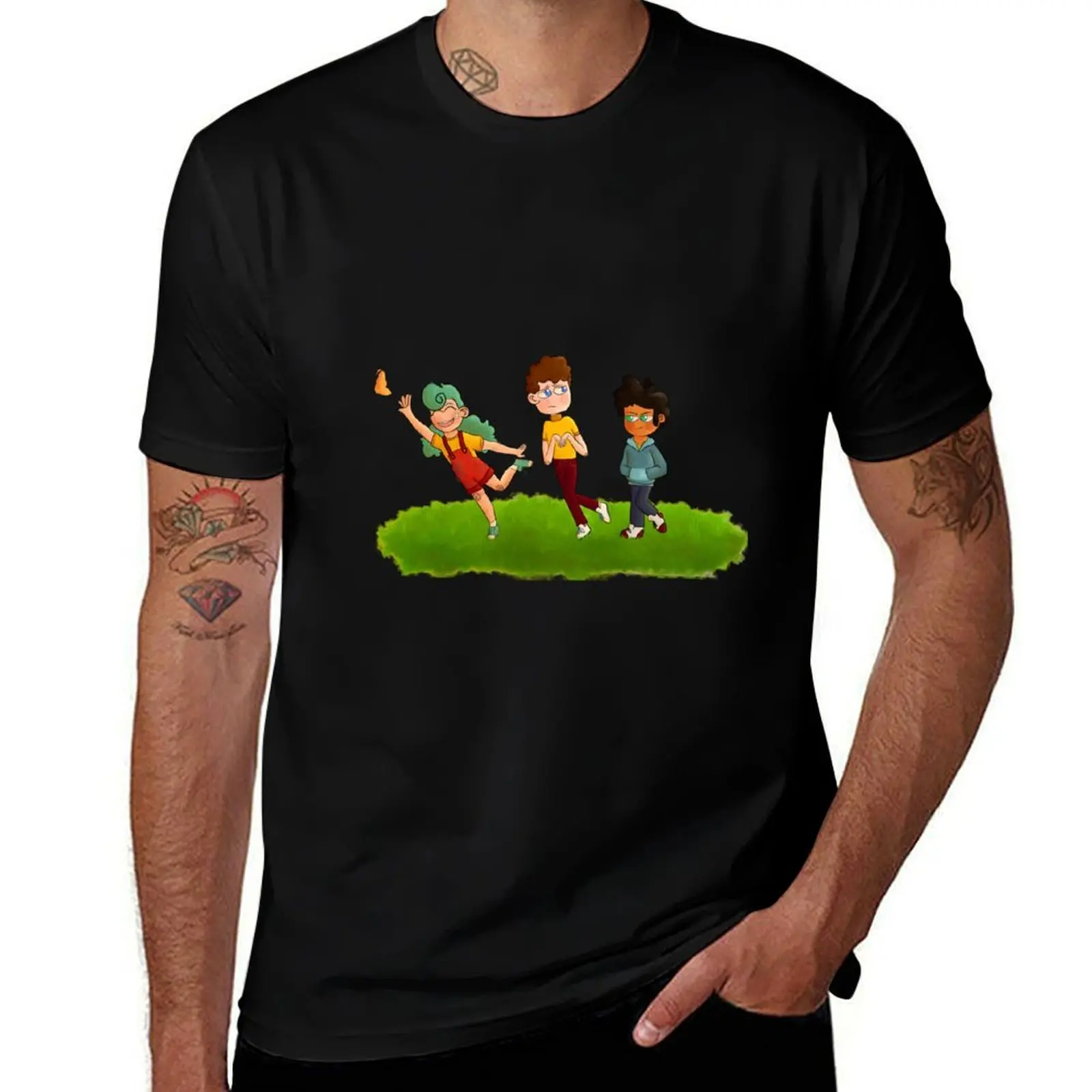 Camp Camp Trio T-Shirt Minimalist Plain Crew Neck T-Shirt
