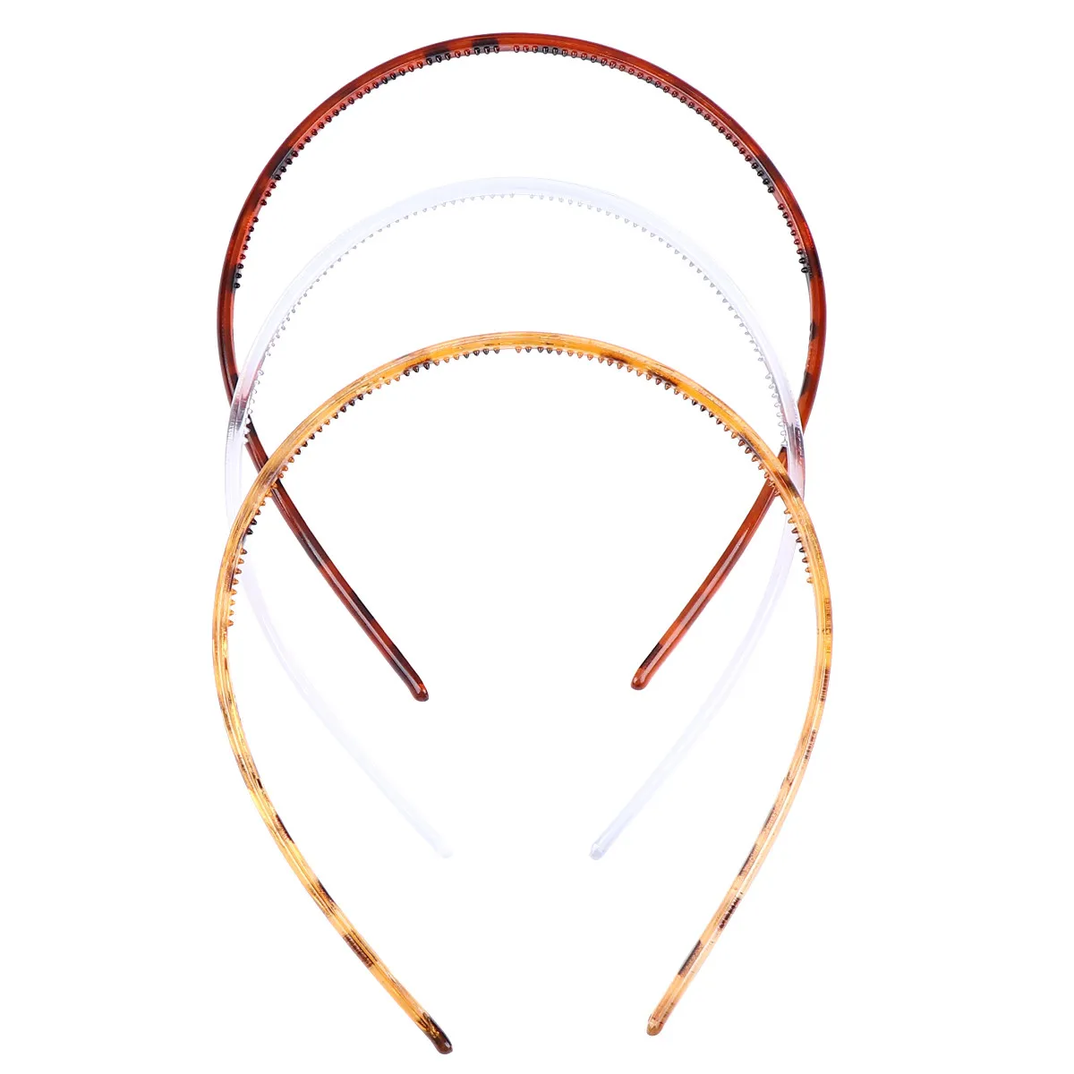 6Pcs Fine Tooth Plastic Hair Hoop Elastic Headband for Women Men Kids Comfortable Narrow Band Hair Decor Non Slip Hairband