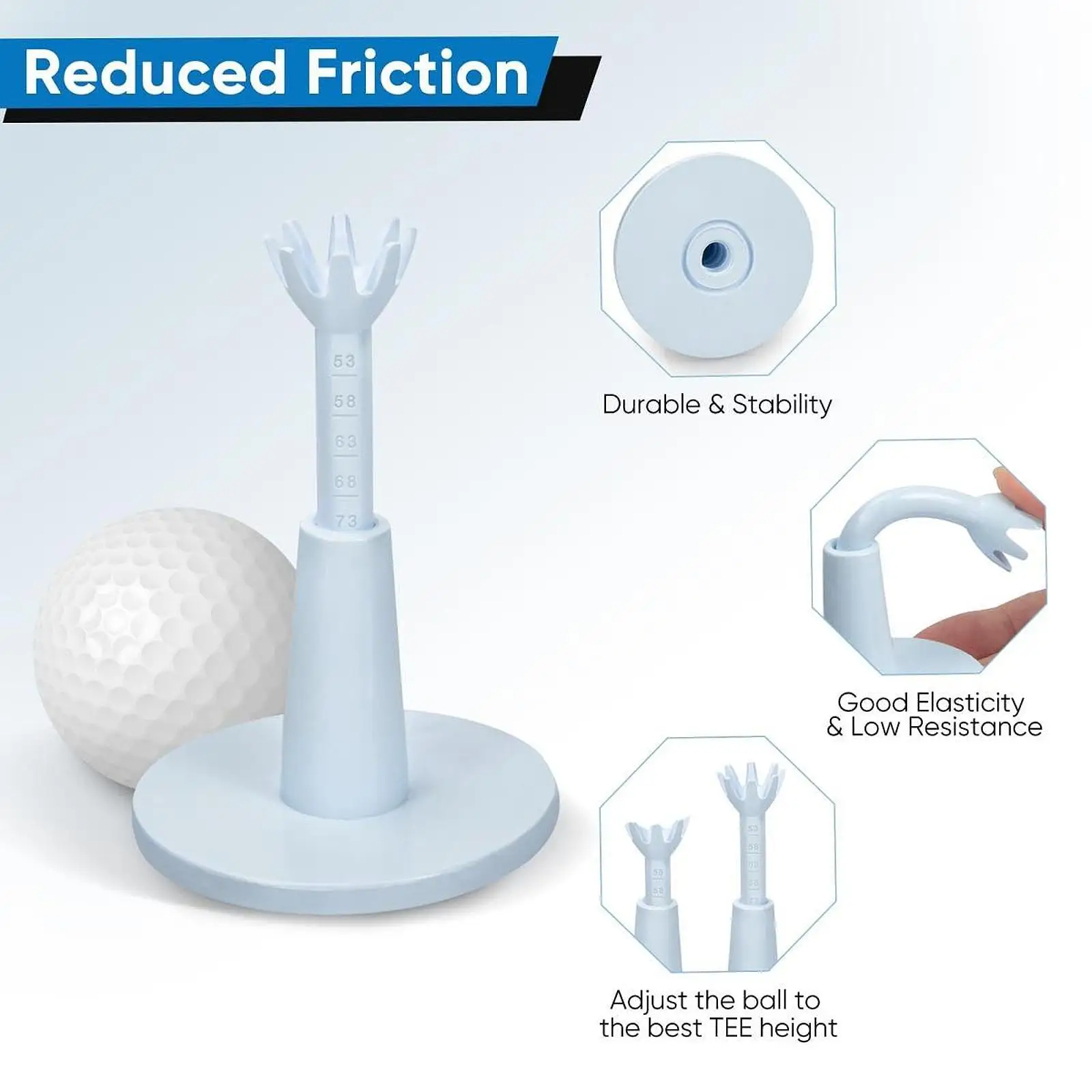 3x verstelbare golftees training herbruikbare speler oefen golfbalhouders