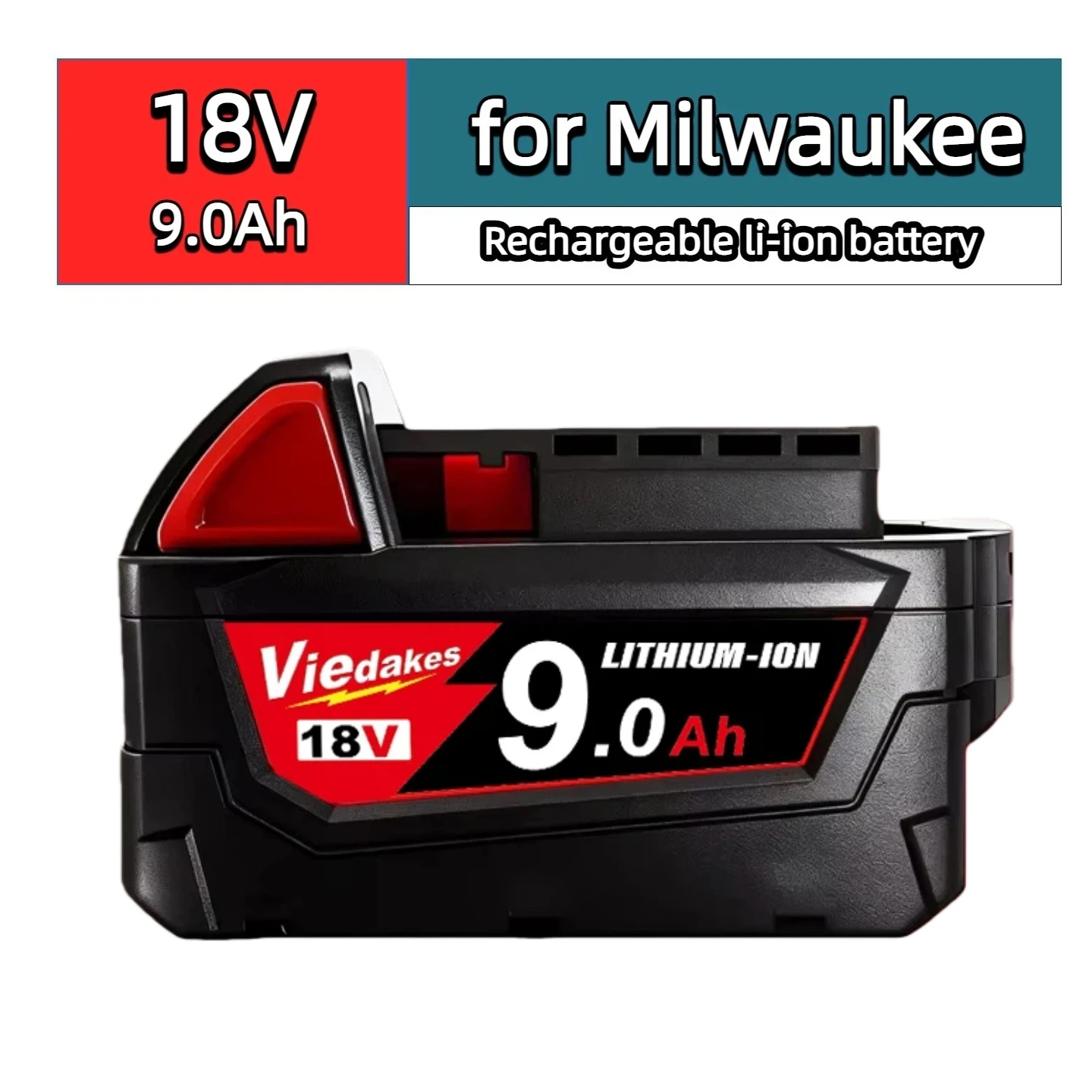 

Viedakes Original 18V 9Ah 18650 Rechargeable Battery for Milwaukee Battery M18 48-11-1850 XC