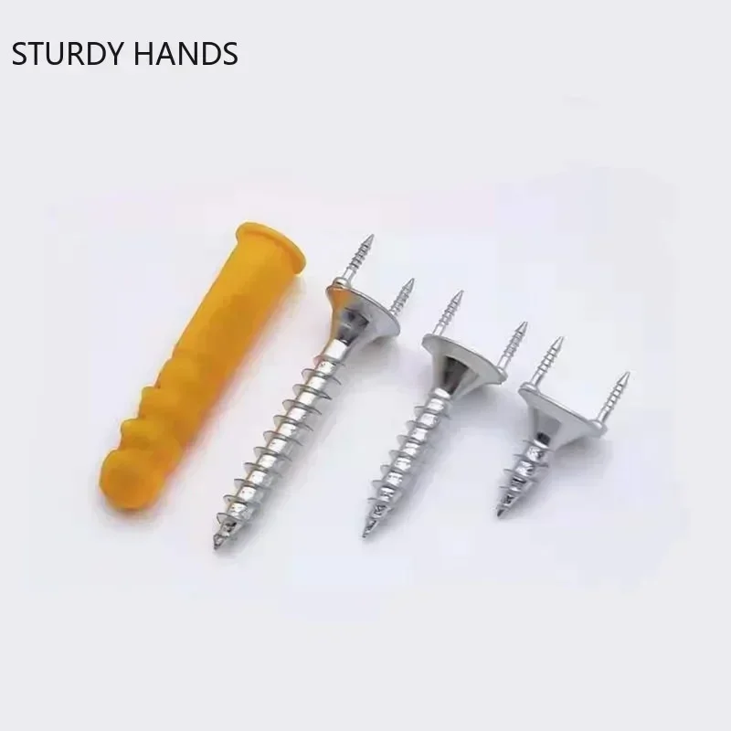 50pcs Solid Wood Baseboard Seamless Nails Double-headed Self-tapping Screws Foot Line Special Nails Invisible Security Screws