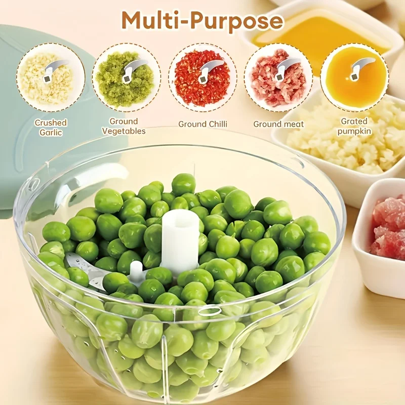 Multifunctional Manual Food Processor - Manual Food Chopper, Kitchen Hand Pulled Processor, Slicer Suitable for Vegetable, Meat