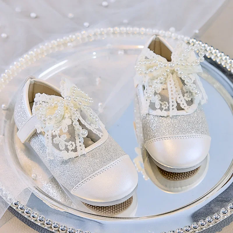 

2025 Children Princess Shoes for Girls Spring Autumn New Fashion Korean Style Soft Bottom Anti-slippery Versatile Party Shoes