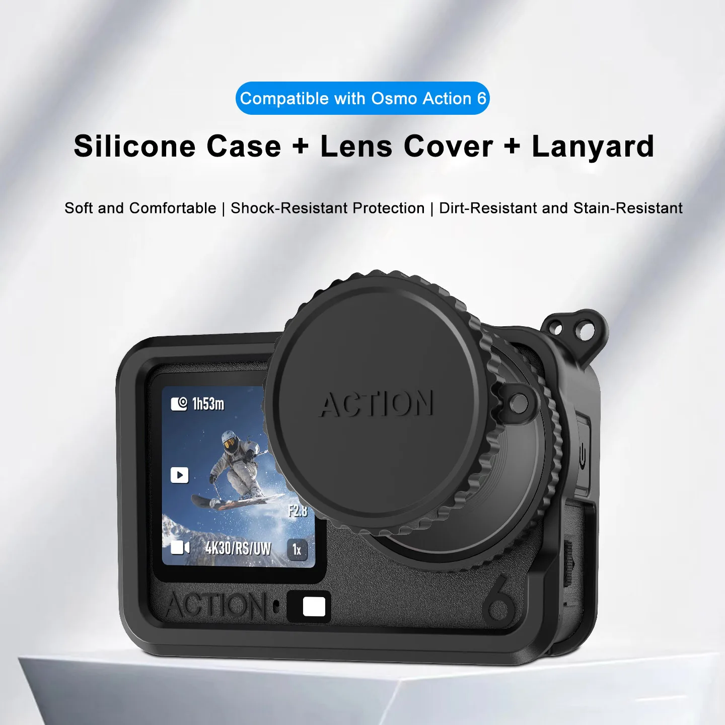 

New Silicone Protective Cover for DJI Osmo Action 6 - Soft & Durable Camera Case with Lens Cap Accessory
