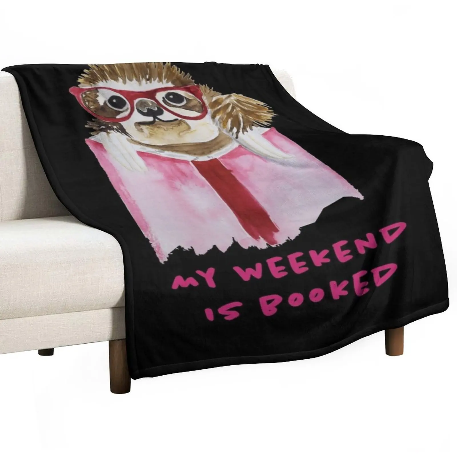 

Book Sloth: My Weekend is Booked Throw Blanket Plaid Quilt Blanket Blanket For Decorative Sofa