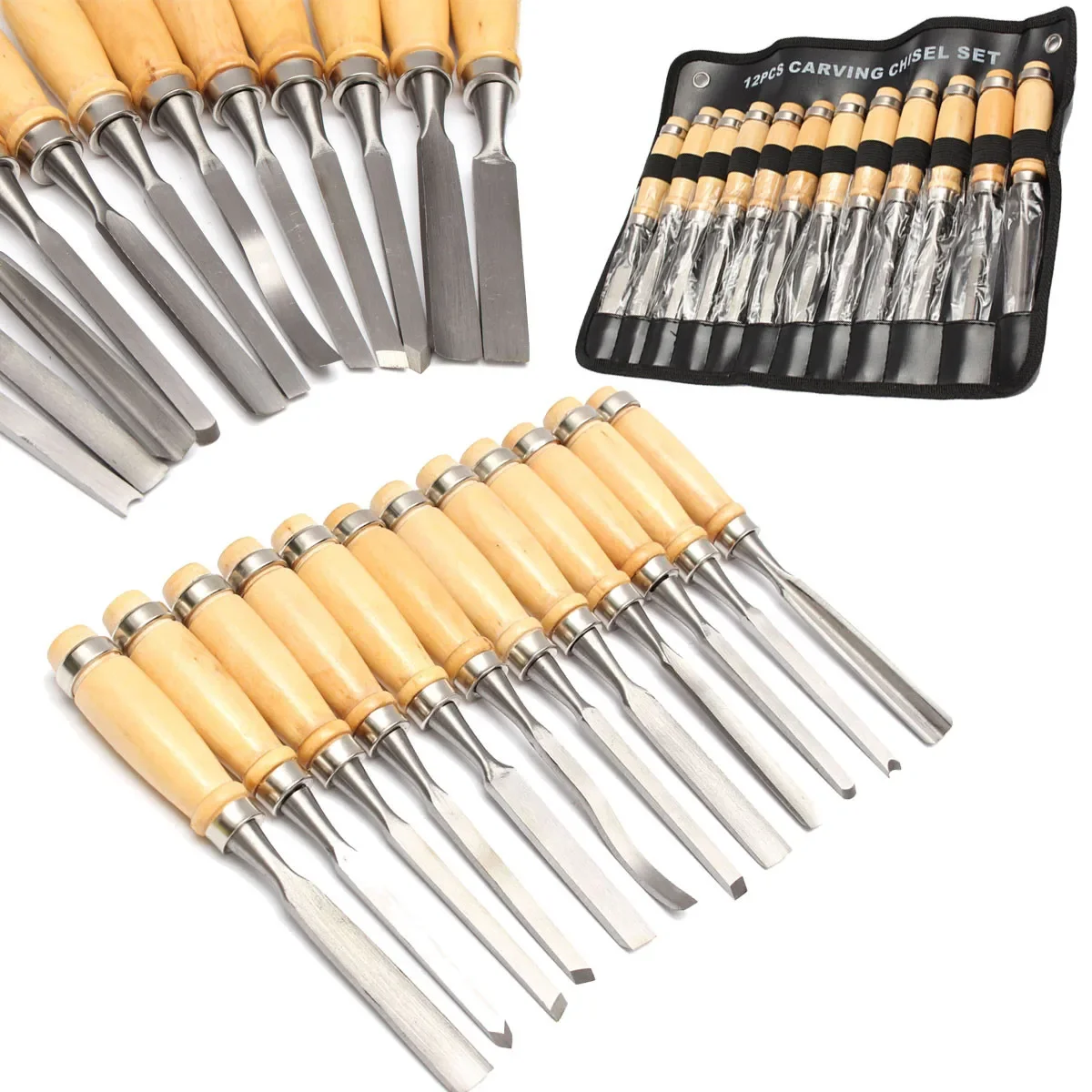 12pcs/set for Basic Polishing Woodcut Carving Chisels Tools Wood Carving Hand Chisel Tool Set Wood Carving Chisels Knife