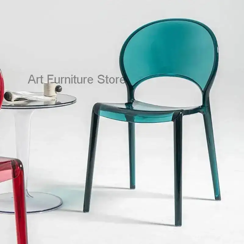 شرفة بلاستيكية كراسي تناول الطعام في الهواء الطلق غرفة المعيشة مريح واضح الطابق كراسي تناول الطعام الألعاب الحد الأدنى Sillas أثاث المنزل QQ